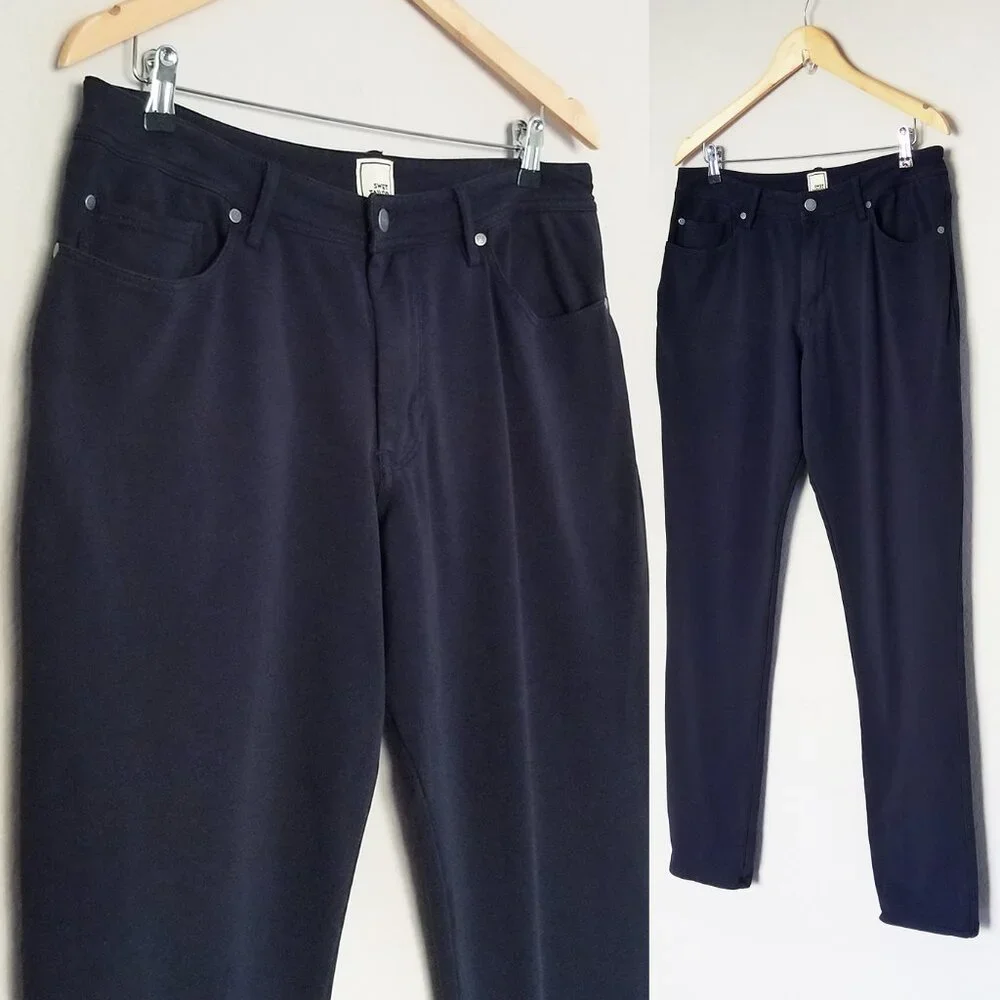 Swet Tailor All In Pants Men's 34x34 Navy Blue Comfort Preppy Stretch Athleisure